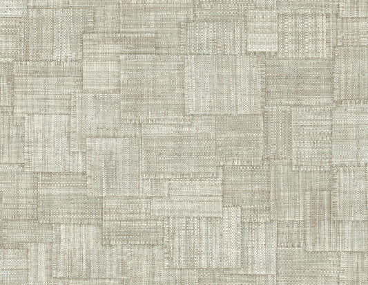 Seabrook Designs  Woven Blocks Faux Weave Contemporary Cool Neutrals   - RA41708