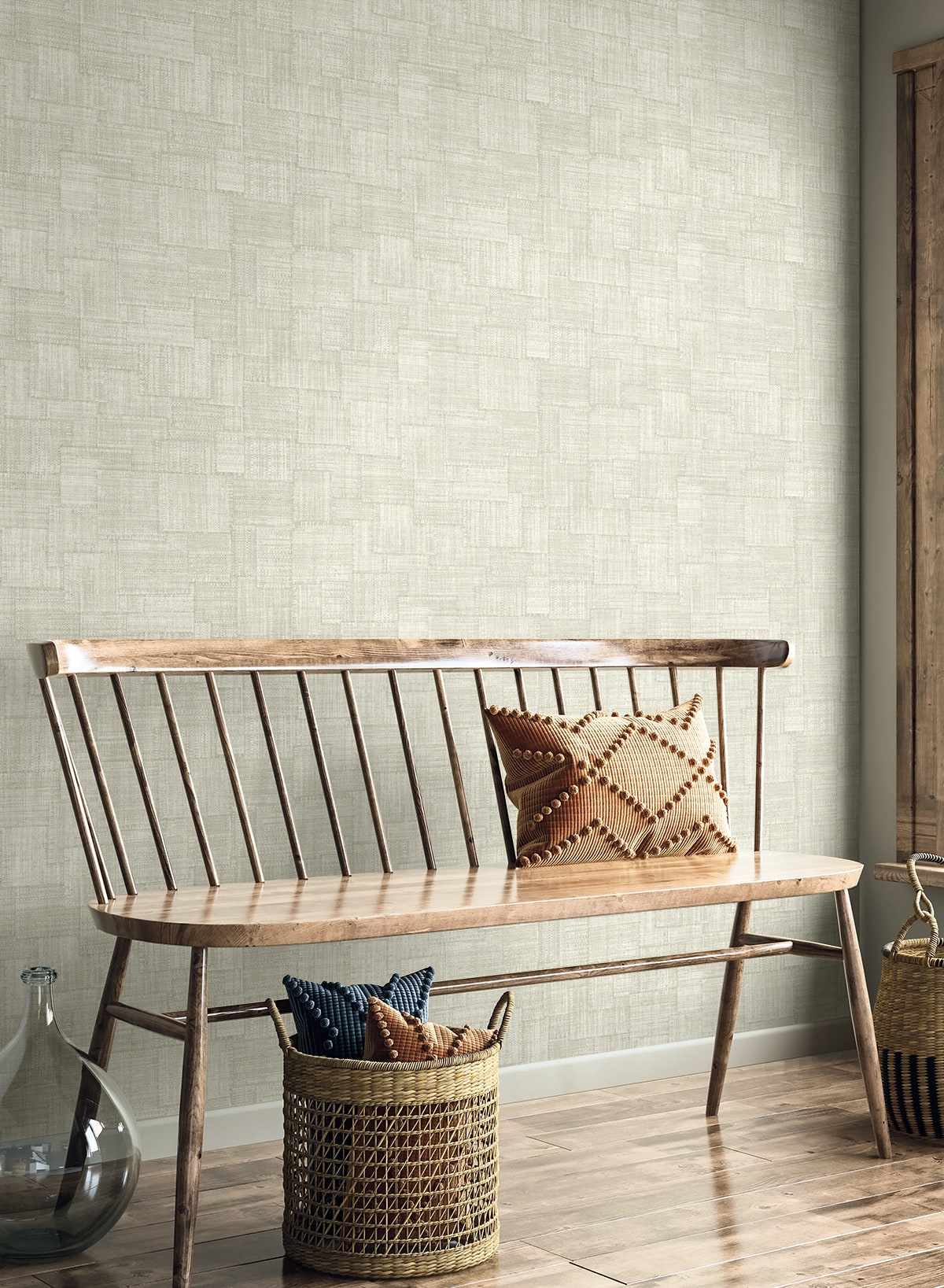 Seabrook Designs  Woven Blocks Faux Weave Contemporary Cool Neutrals   - RA41710