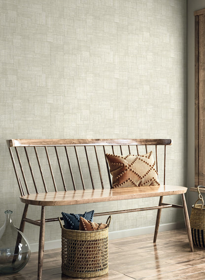 Seabrook Designs  Woven Blocks Faux Weave Contemporary Cool Neutrals   - RA41710