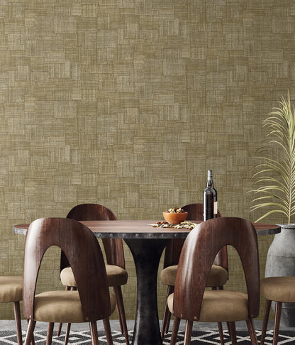 Seabrook Designs  Woven Blocks Faux Weave Contemporary Browns, Taupes   - RA41712