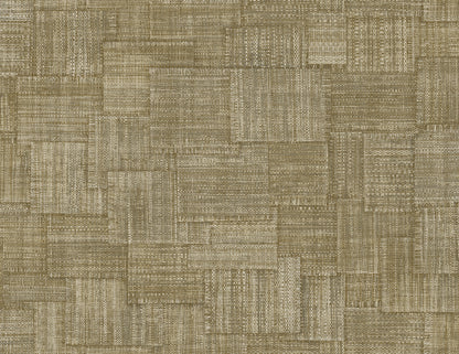 Seabrook Designs  Woven Blocks Faux Weave Contemporary Browns, Taupes   - RA41712