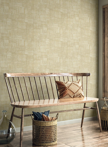 Seabrook Designs  Woven Blocks Faux Weave Contemporary Warm Neutrals, Beiges   - RA41714