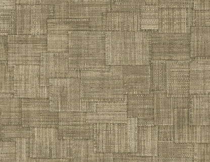 Seabrook Designs  Woven Blocks Faux Weave Contemporary Browns, Taupes   - RA41715