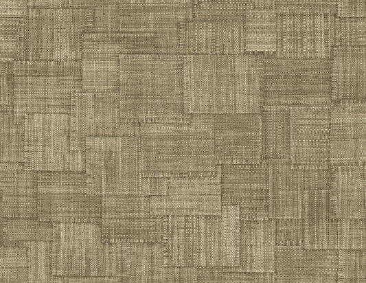 Seabrook Designs  Woven Blocks Faux Weave Contemporary Browns, Taupes   - RA41715