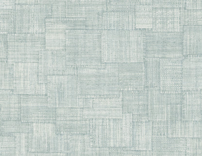 Seabrook Designs  Woven Blocks Faux Weave Contemporary Blues   - RA41716