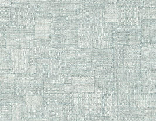 Seabrook Designs  Woven Blocks Faux Weave Contemporary Blues   - RA41716