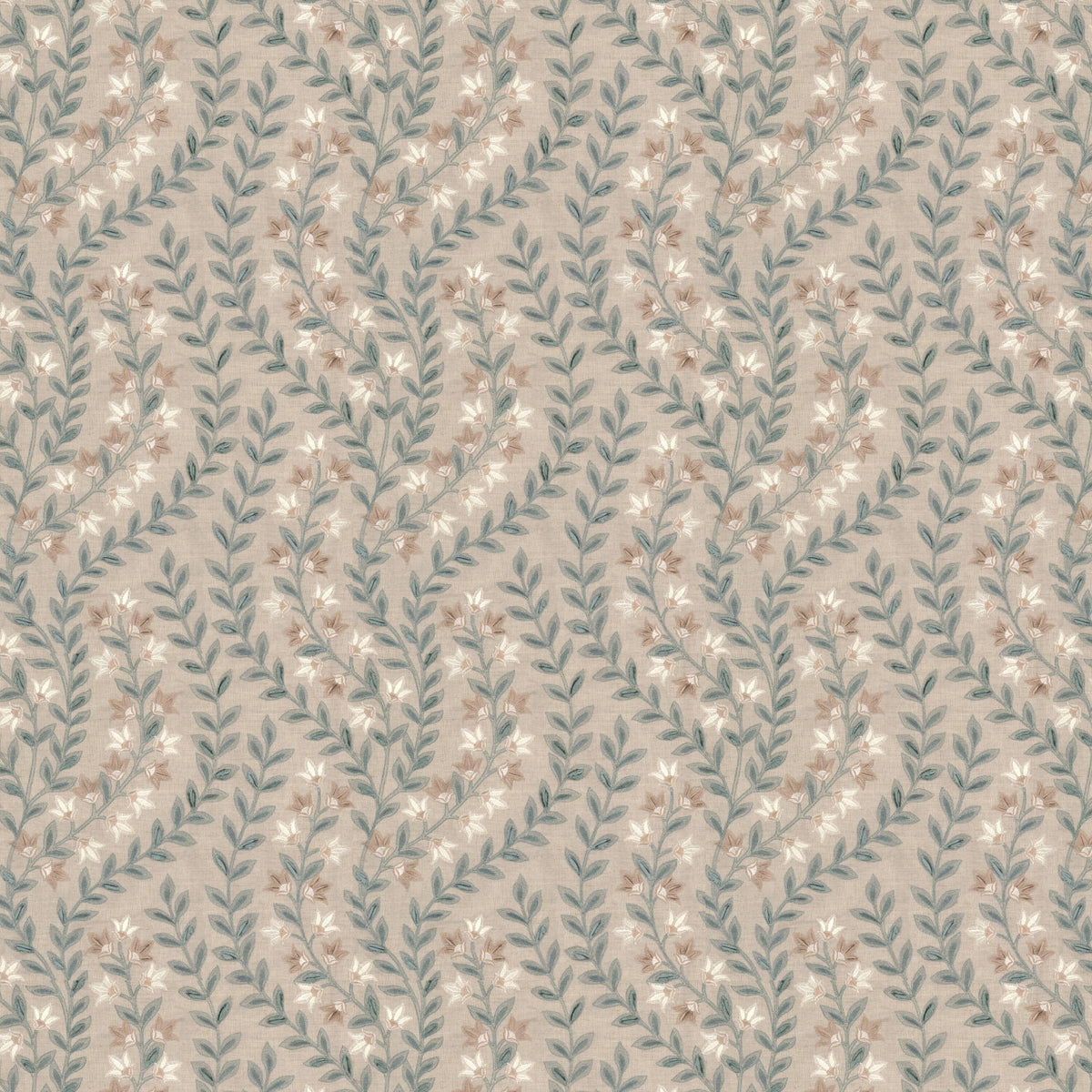 STOUT TEXTILES  MULTIPURPOSE,EMBROIDERIES TRANSITIONAL,, FLORAL MINERAL   - RAIN-1