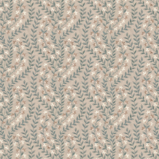 STOUT TEXTILES  MULTIPURPOSE,EMBROIDERIES TRANSITIONAL,, FLORAL MINERAL   - RAIN-1