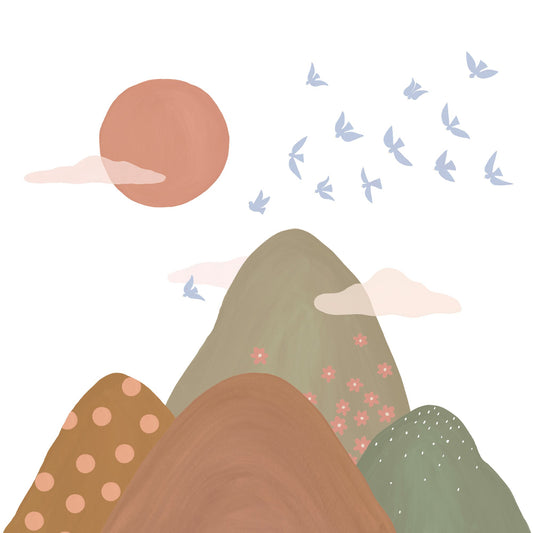 GALERIE WALLCOVERINGS Day Dreamers Mountain, Tops   Multi   - RB353