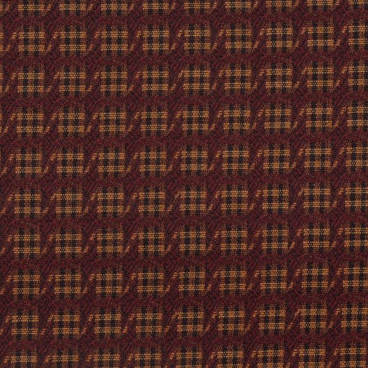 JF Fabrics REDFORD 48 Fabric Traditional,Check Burgundy,Red  Jacquard - 4773148 J3754