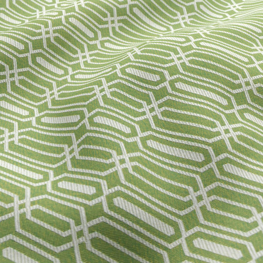 JF Fabrics FibreGuard Outdoor REEF 77 Fabric Geometric, Traditional, Trellis Yellow, Green, White  Jacquard, Outdoor - 9467077 J9301