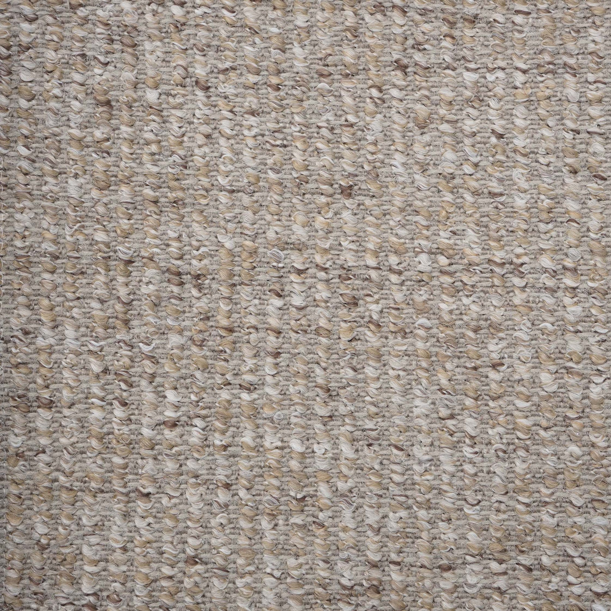 Beige boucle fabric with loop texture; rectangular upholstery swatch.