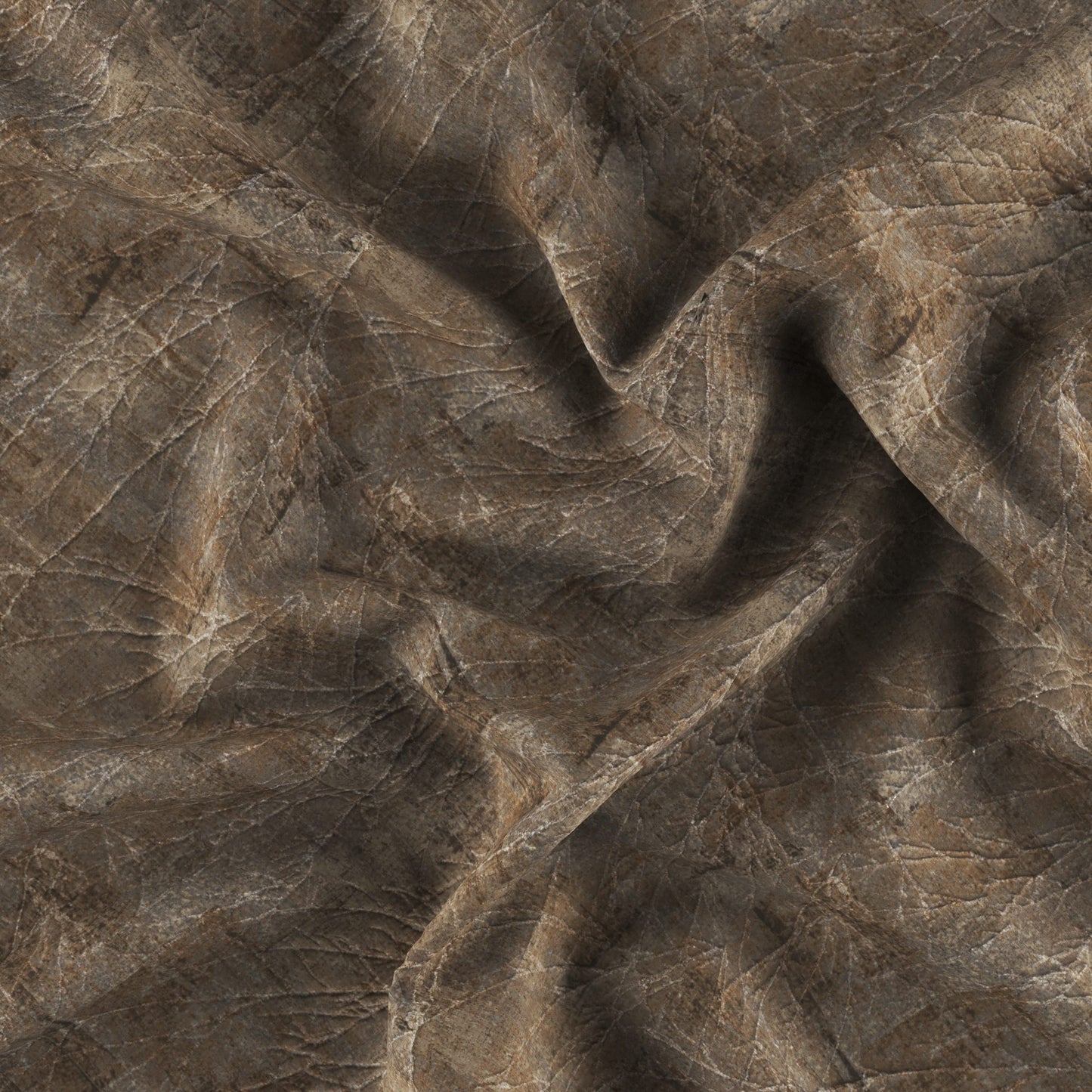 Brown textured jacquard fabric with foliage pattern in natural brown and copper tones.
