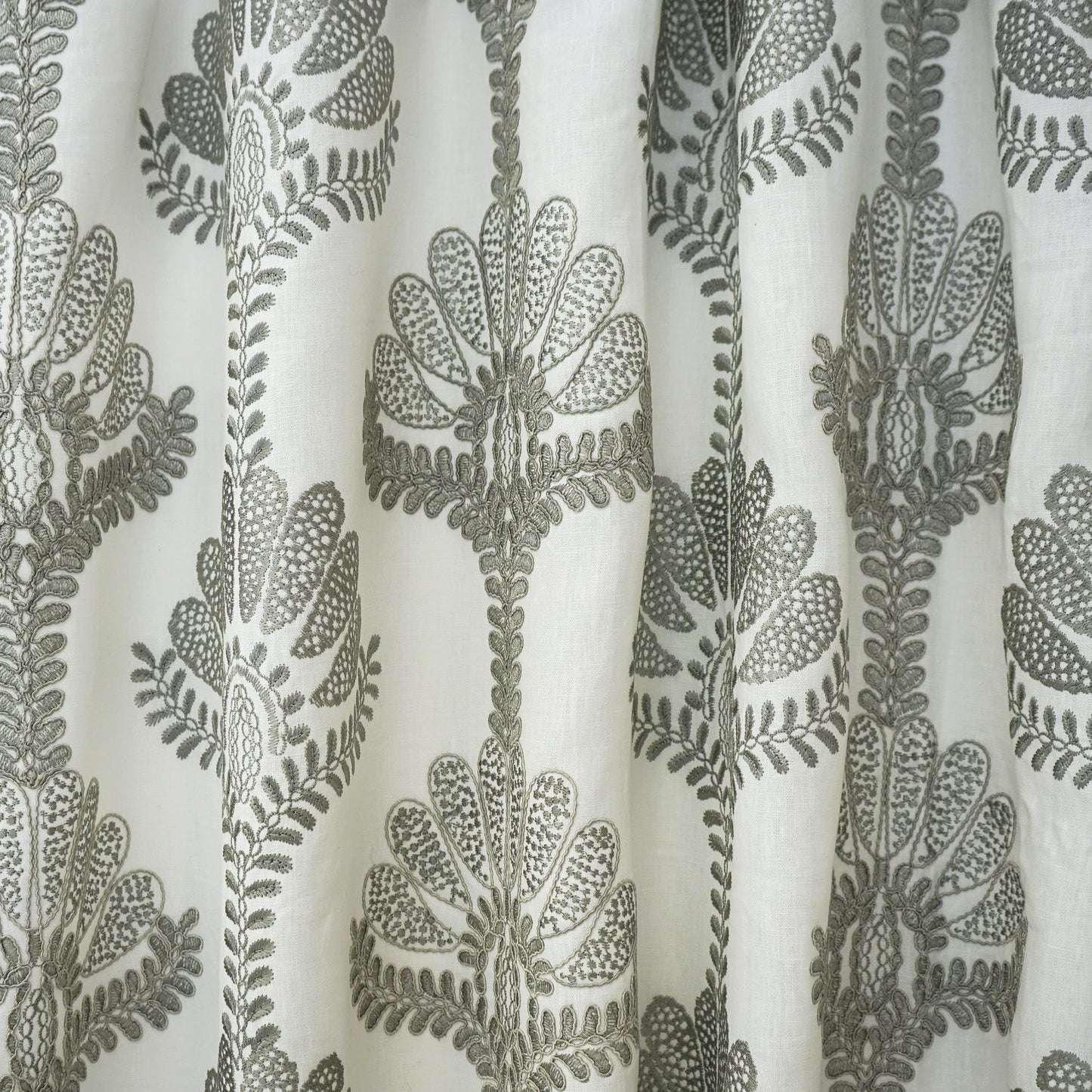 JF Fabrics JF Studio RESSINA 93 Fabric Traditional,Transitional,Contemporary,Floral Grey,Silver  Embroidery,Linen,Texture,Linen Texture - 7630193 SJ101