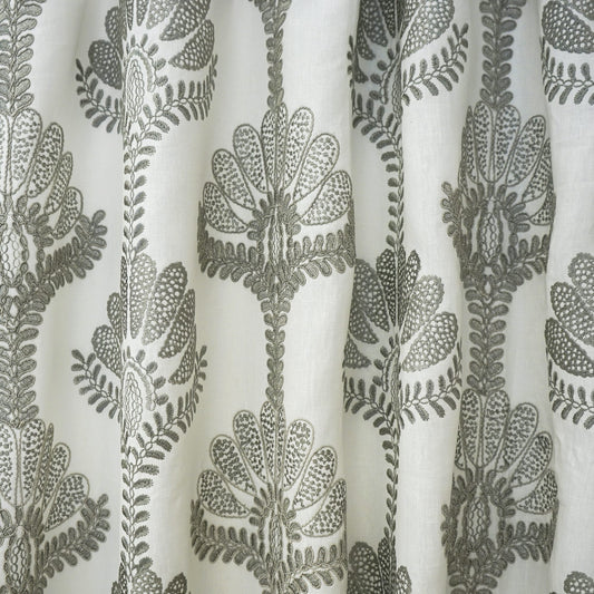 JF Fabrics JF Studio RESSINA 93 Fabric Traditional,Transitional,Contemporary,Floral Grey,Silver  Embroidery,Linen,Texture,Linen Texture - 7630193 SJ101