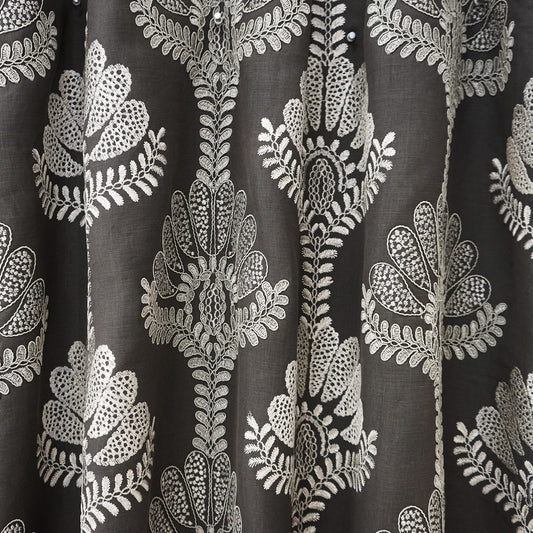 JF Fabrics JF Studio RESSINA 98 Fabric Traditional,Transitional,Contemporary,Floral Grey,Silver  Embroidery,Linen,Texture,Linen Texture - 7630198 SJ101