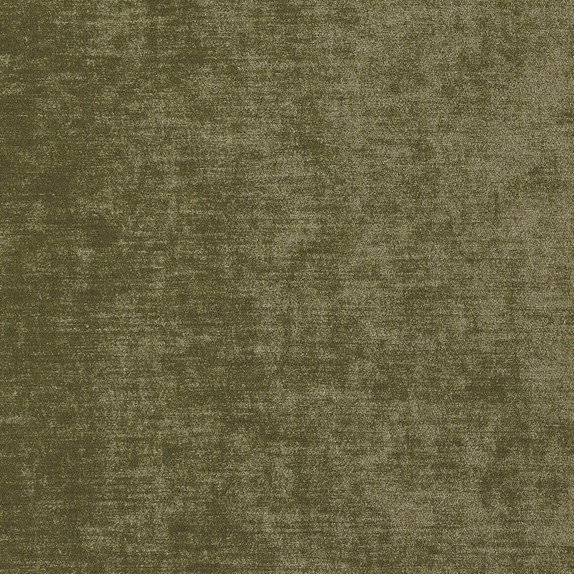 Olive green chenille fabric texture with a soft sheen and plush brushed finish.