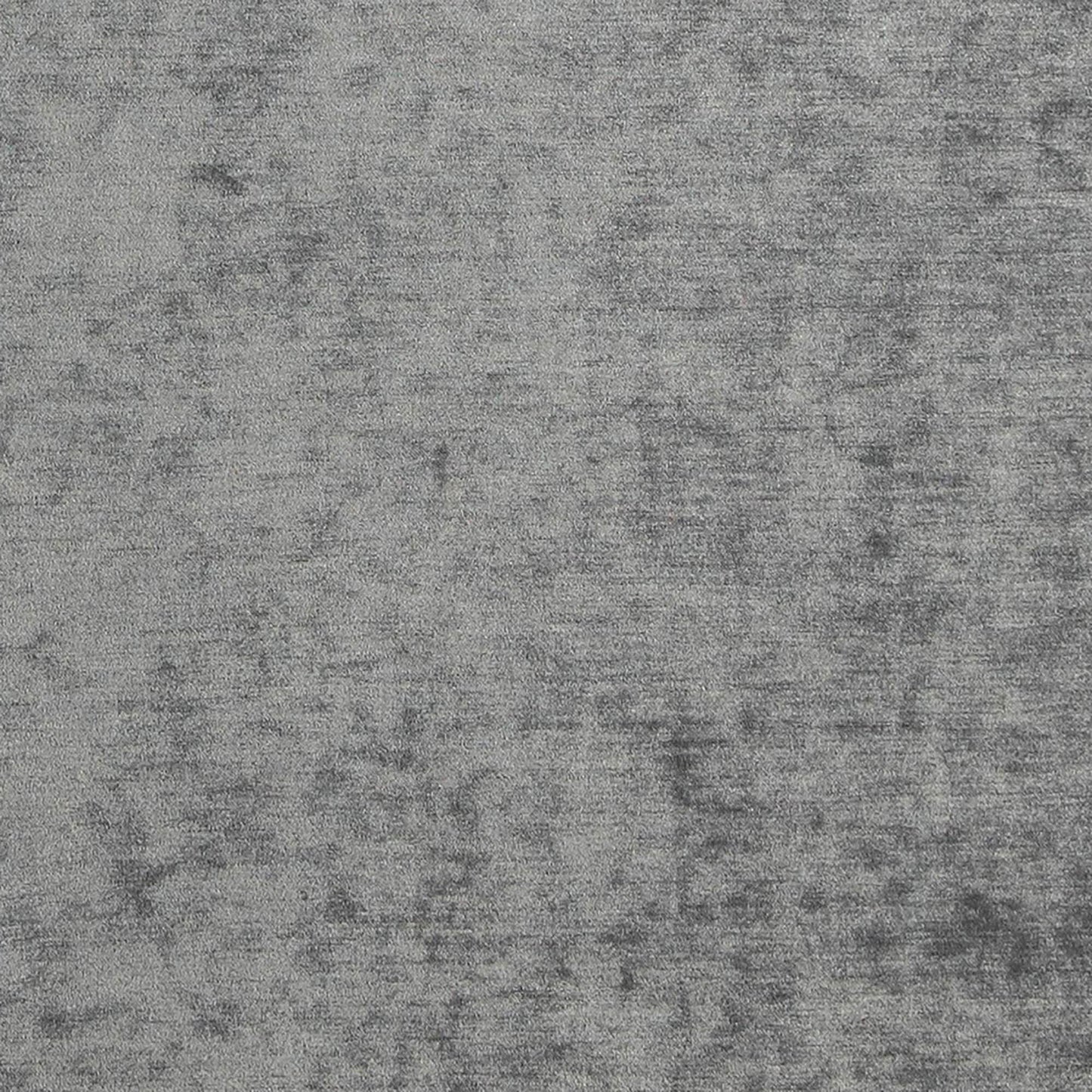 Grey mottled chenille fabric close-up with plush texture.