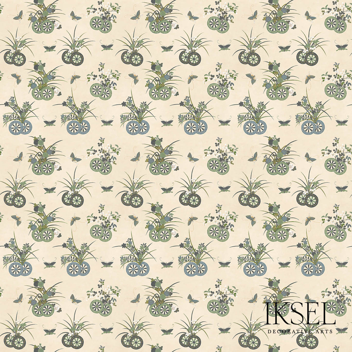 SCHUMACHER  IKSEL JAPANESE CHARIOTS PRINTS PRINTS RICE-GREEN   - RF608CR41