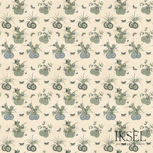 SCHUMACHER  IKSEL JAPANESE CHARIOTS PRINTS PRINTS RICE-GREEN   - RF608CR41