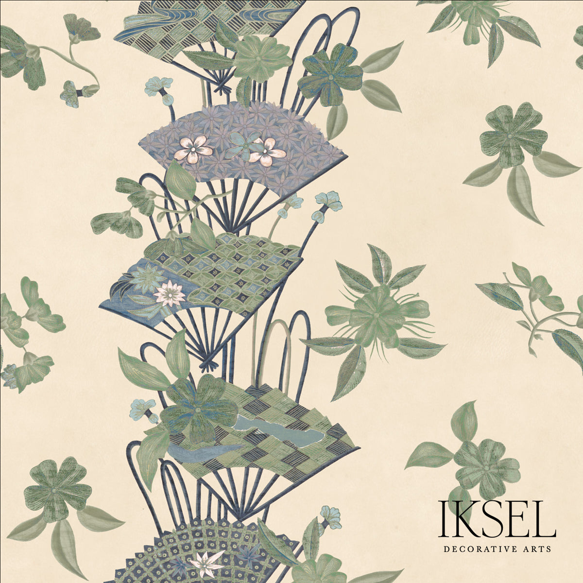 SCHUMACHER  IKSEL JAPANESE FANS PRINTS PRINTS RICE-GREEN   - RF610CR41
