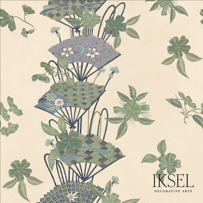 SCHUMACHER  IKSEL JAPANESE FANS PRINTS PRINTS RICE-GREEN   - RF610CR41