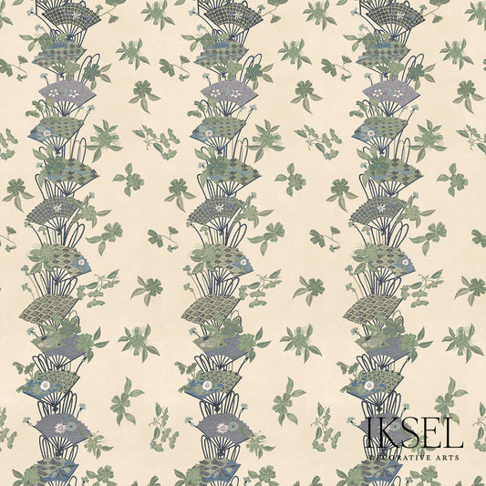 SCHUMACHER  IKSEL JAPANESE FANS PRINTS PRINTS RICE-GREEN   - RF610CR41