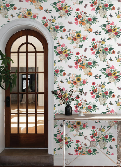 York Wallcoverings Rifle Paper Co. 3rd Edition Flower Studies Rose Wallpaper Whimsical Florals Reds   - RF7404