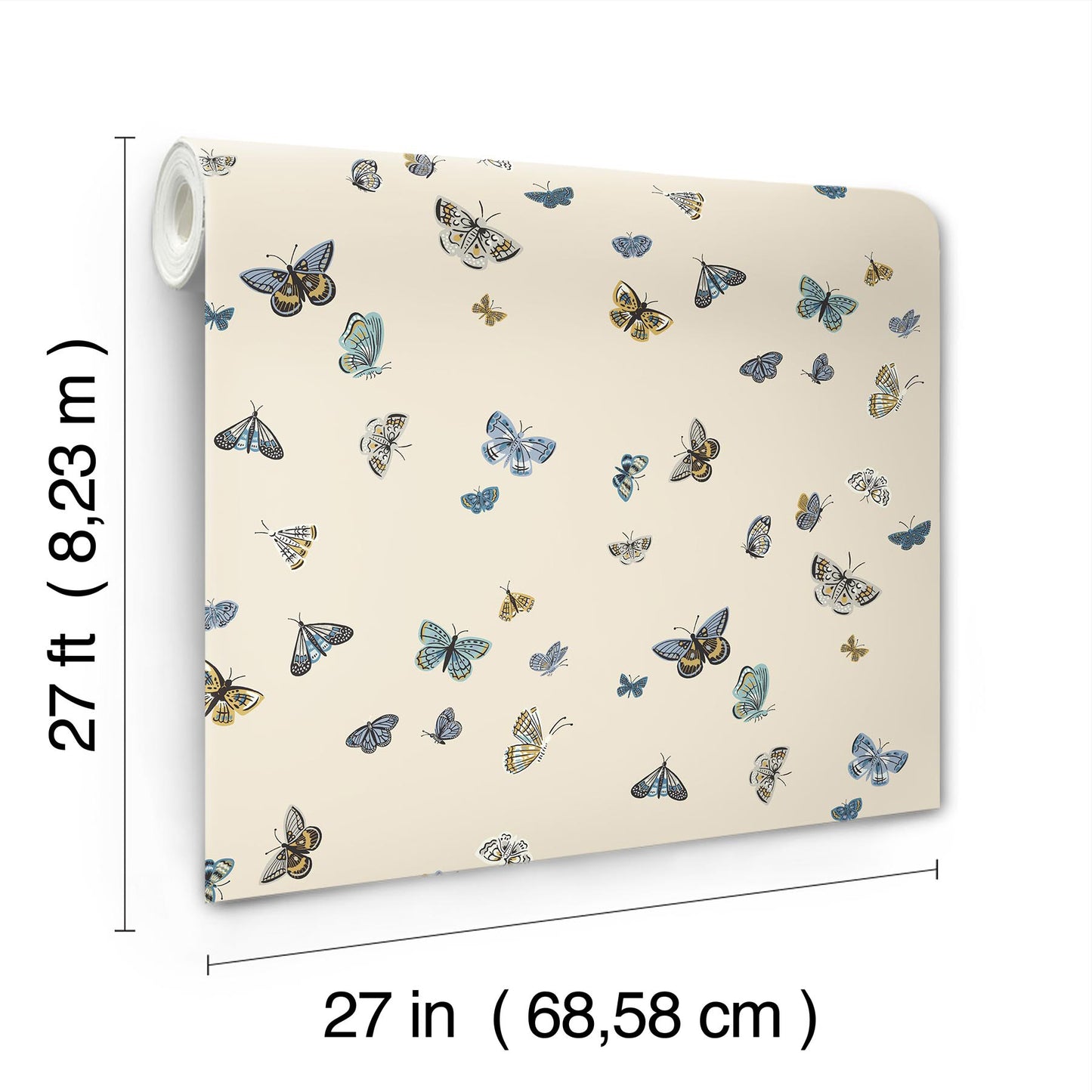 York Wallcoverings Rifle Paper Co. 3rd Edition Butterfly House Linen Wallpaper Whimsical Animals and Insects Beiges   - RF7412