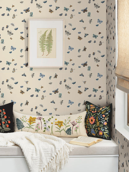York Wallcoverings Rifle Paper Co. 3rd Edition Animals & Insects Butterfly House Whimsical Beiges   - RF7412