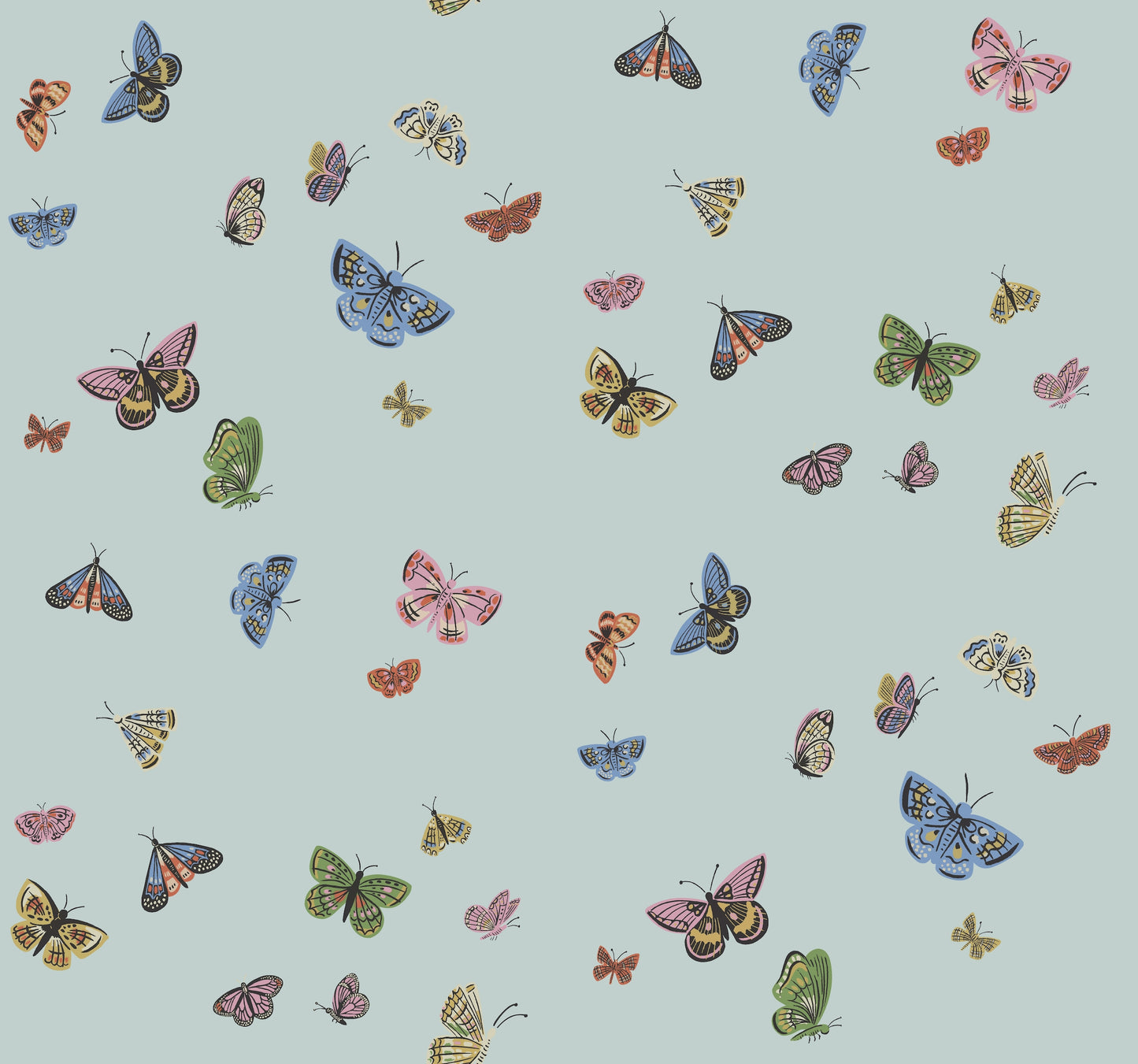 Rifle Paper Co. 3rd Edition Animals & Insects Butterfly House Whimsical Blues   - RF7414