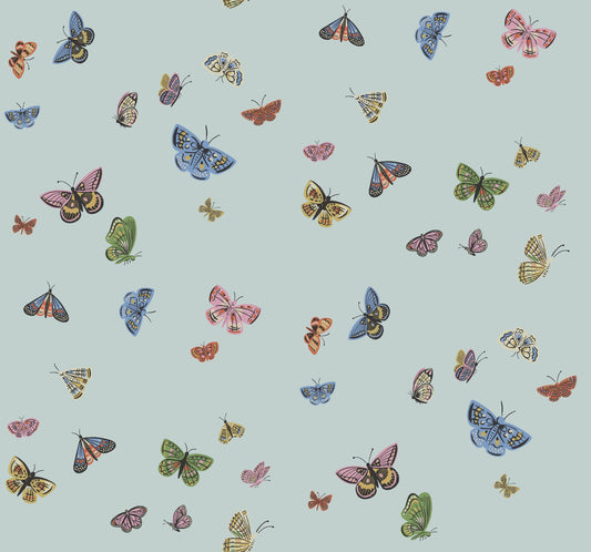 York Wallcoverings Rifle Paper Co. 3rd Edition Animals & Insects Butterfly House Whimsical Blues   - RF7414