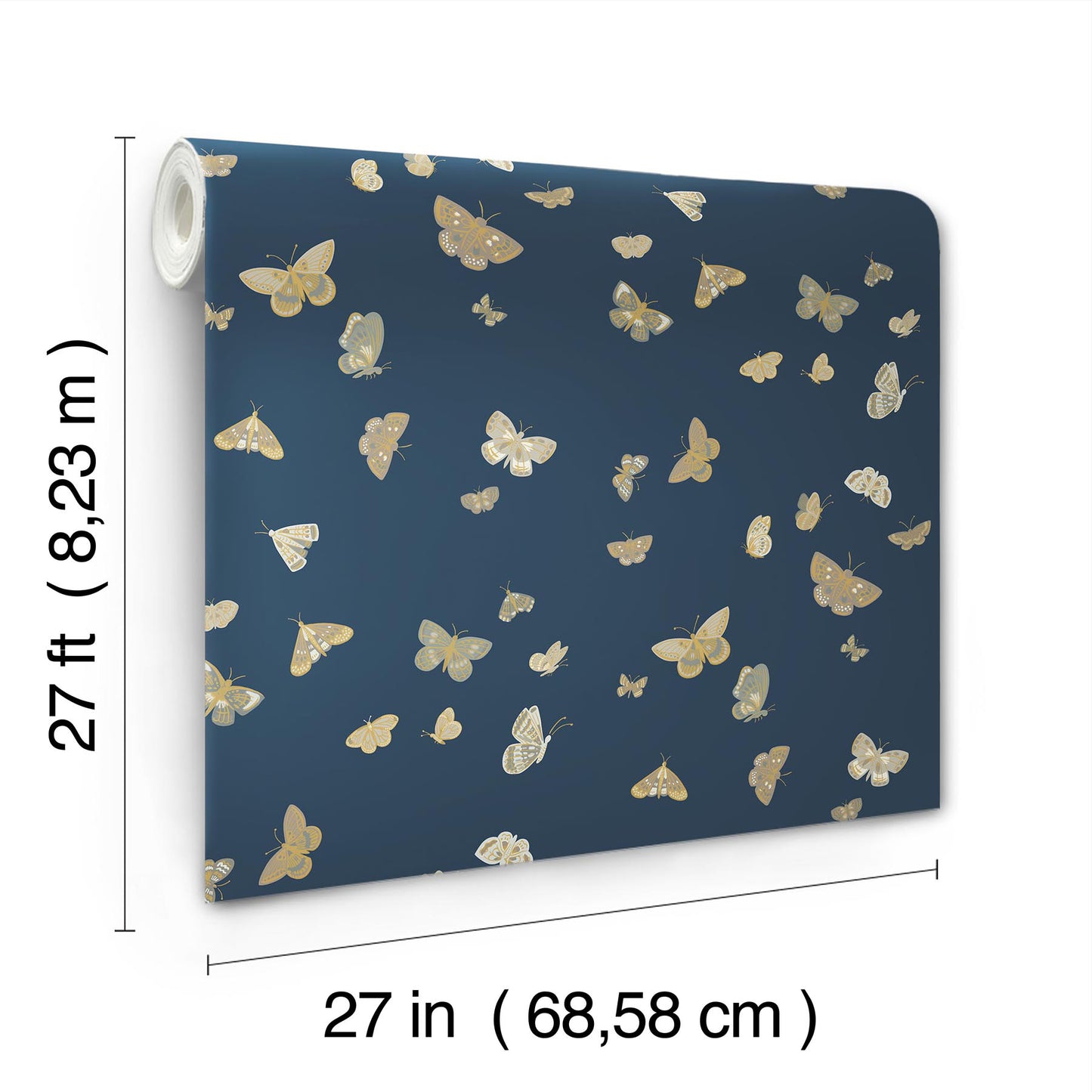 York Wallcoverings Rifle Paper Co. 3rd Edition Animals & Insects Butterfly House Whimsical Blues   - RF7415