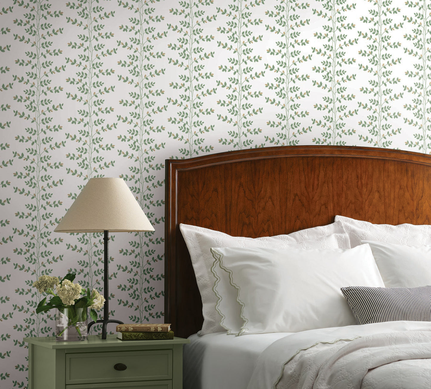 York Wallcoverings Rifle Paper Co. 3rd Edition Climbing Vine Gold Wallpaper Whimsical Botanical Greens   - RF7424