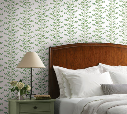 York Wallcoverings Rifle Paper Co. 3rd Edition Climbing Vine Blue Wallpaper Whimsical Botanical Greens   - RF7425