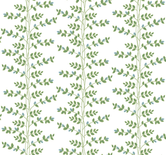 York Wallcoverings Rifle Paper Co. 3rd Edition Climbing Vine Blue Wallpaper Whimsical Botanical Greens   - RF7425