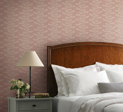 York Wallcoverings Rifle Paper Co. 3rd Edition Climbing Vine Rose Wallpaper Whimsical Botanical Pinks   - RF7426
