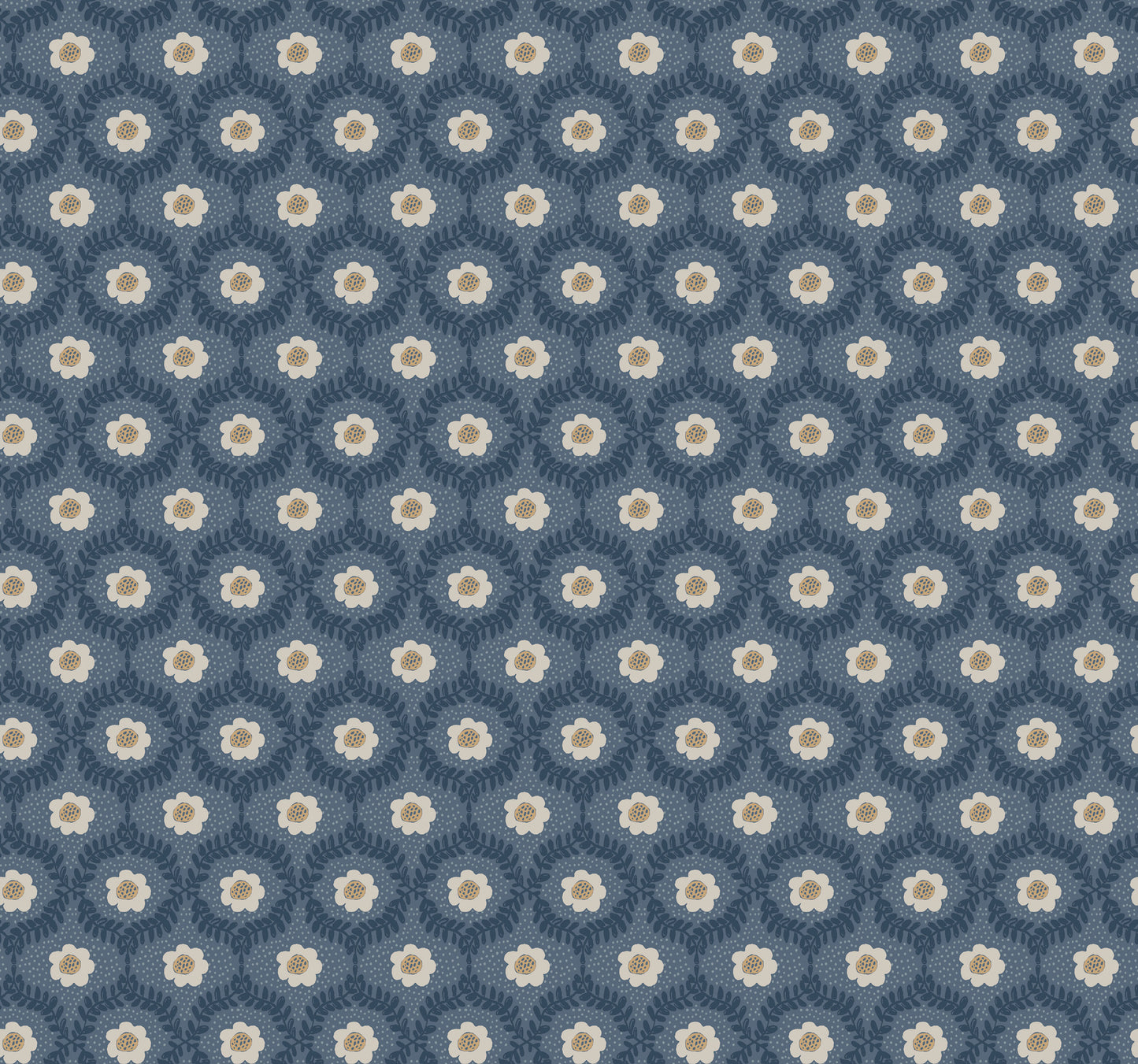 York Wallcoverings Rifle Paper Co. 3rd Edition Emma Navy Wallpaper Whimsical Florals Blues   - RF7441