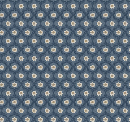 York Wallcoverings Rifle Paper Co. 3rd Edition Emma Navy Wallpaper Whimsical Florals Blues   - RF7441