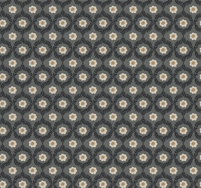 York Wallcoverings Rifle Paper Co. 3rd Edition Emma Black Wallpaper Whimsical Florals Blacks   - RF7442