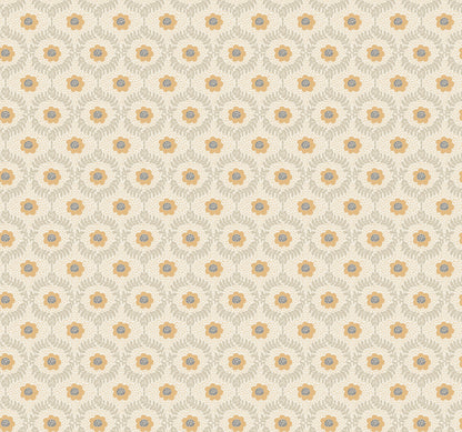 York Wallcoverings Rifle Paper Co. 3rd Edition Emma Linen Wallpaper Whimsical Florals Whites and Off-Whites   - RF7443