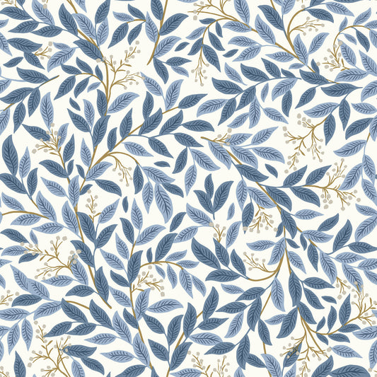 York Wallcoverings Rifle Paper Co. 3rd Edition Willowberry Blue Wallpaper Farmhouse Botanical Blues   - RF7461