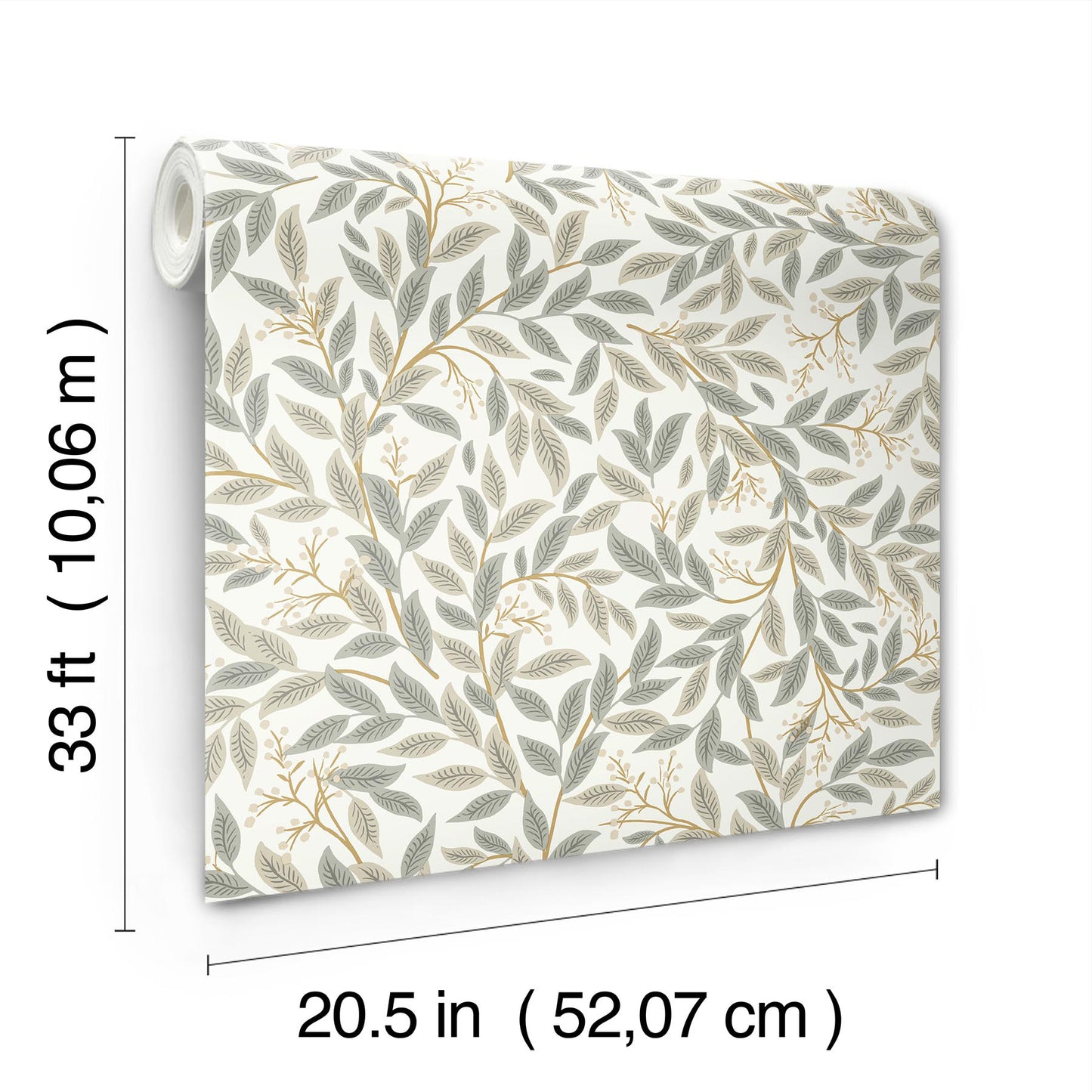 York Wallcoverings Rifle Paper Co. 3rd Edition Willowberry Linen Wallpaper Farmhouse Botanical Greys   - RF7463