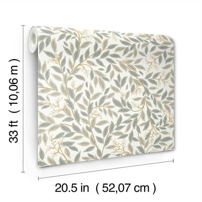 York Wallcoverings Rifle Paper Co. 3rd Edition Willowberry Linen Wallpaper Farmhouse Botanical Greys   - RF7463