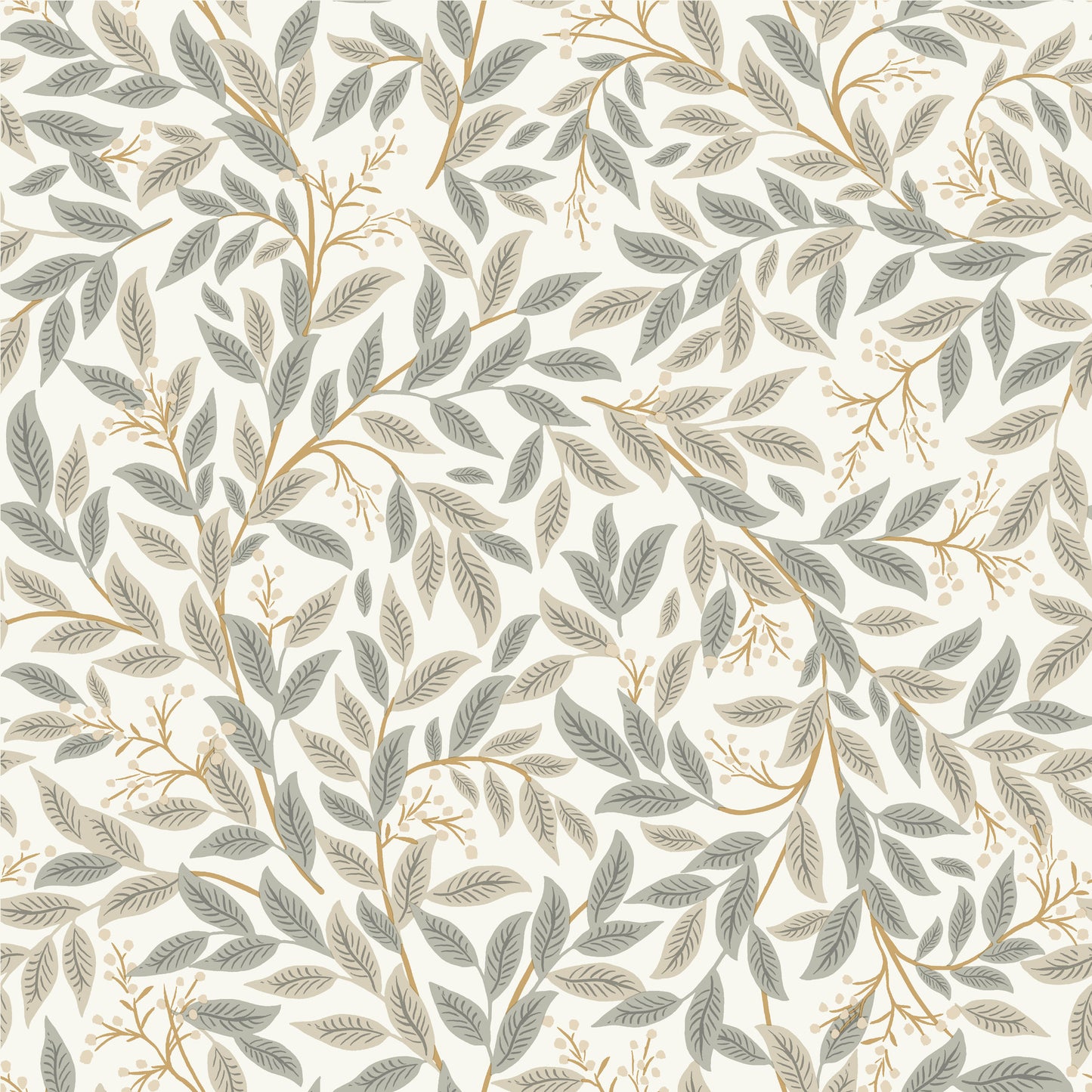 York Wallcoverings Rifle Paper Co. 3rd Edition Willowberry Linen Wallpaper Farmhouse Botanical Greys   - RF7463