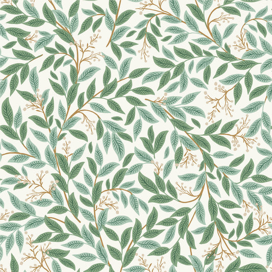 York Wallcoverings Rifle Paper Co. 3rd Edition Willowberry Emerald Wallpaper Farmhouse Botanical Greens   - RF7464
