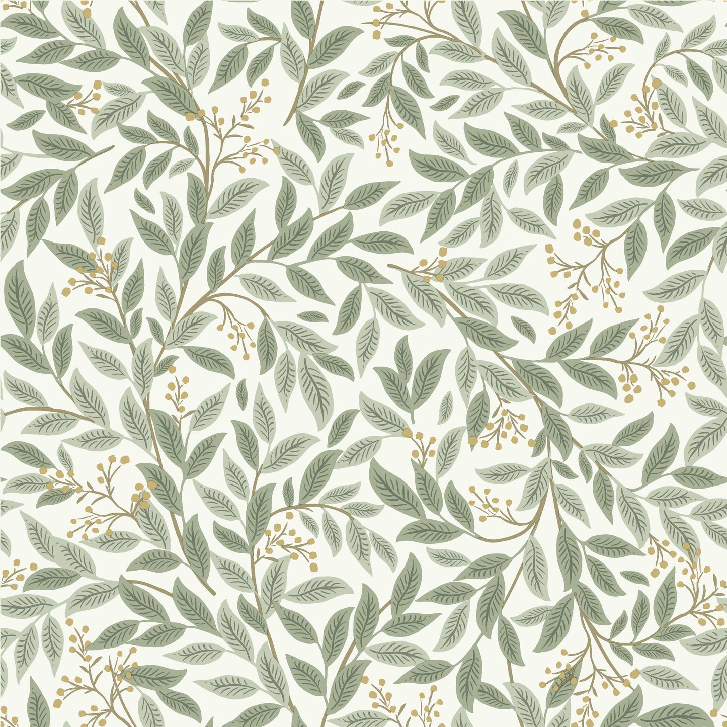 Rifle Paper Co. 3rd Edition Botanical Willowberry Farmhouse Greens   - RF7465