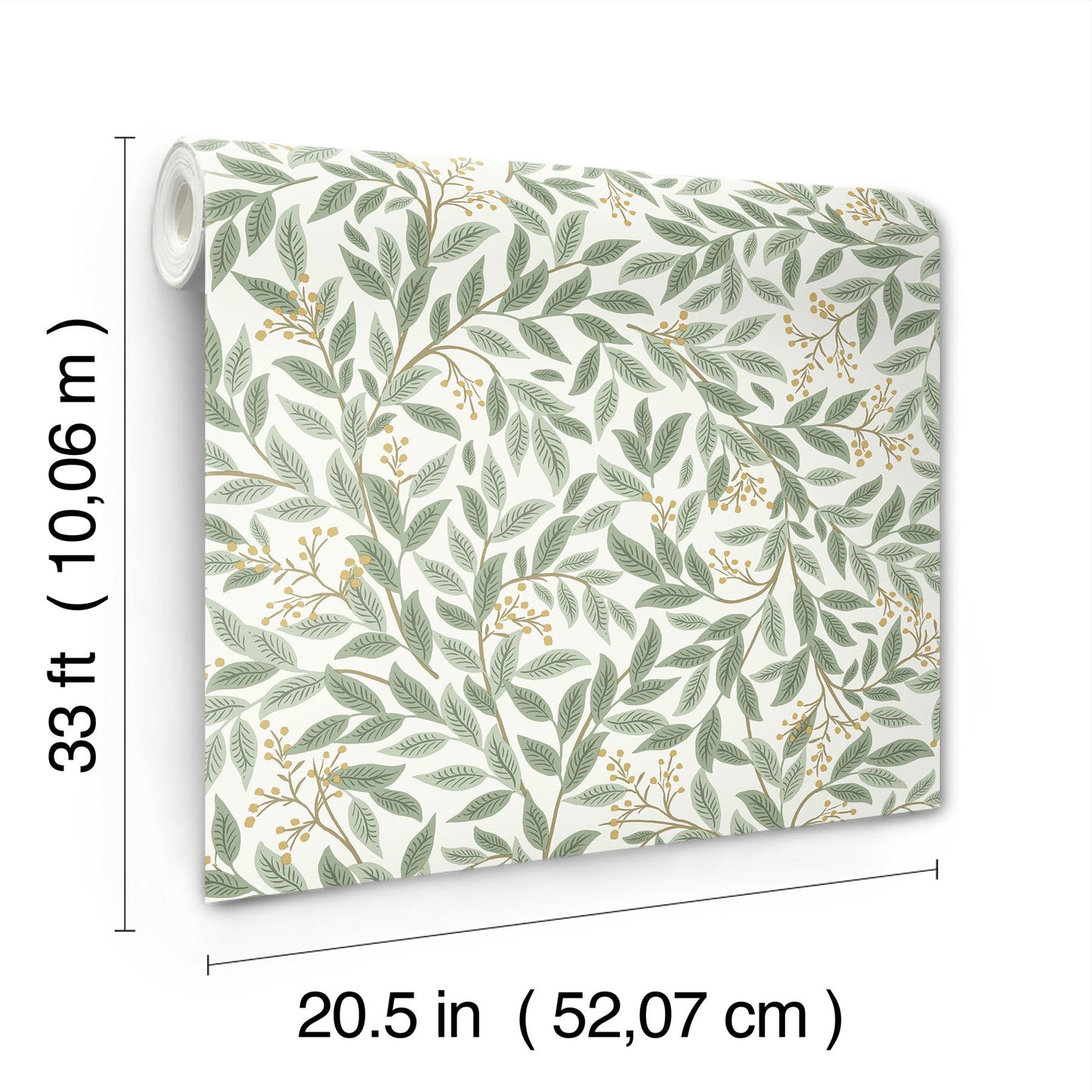 York Wallcoverings Rifle Paper Co. 3rd Edition Willowberry Sage Wallpaper Farmhouse Botanical Greens   - RF7465