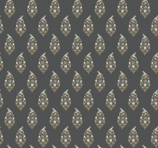 York Wallcoverings Rifle Paper Co. 3rd Edition Small Prints Paisley Farmhouse Blacks   - RF7472