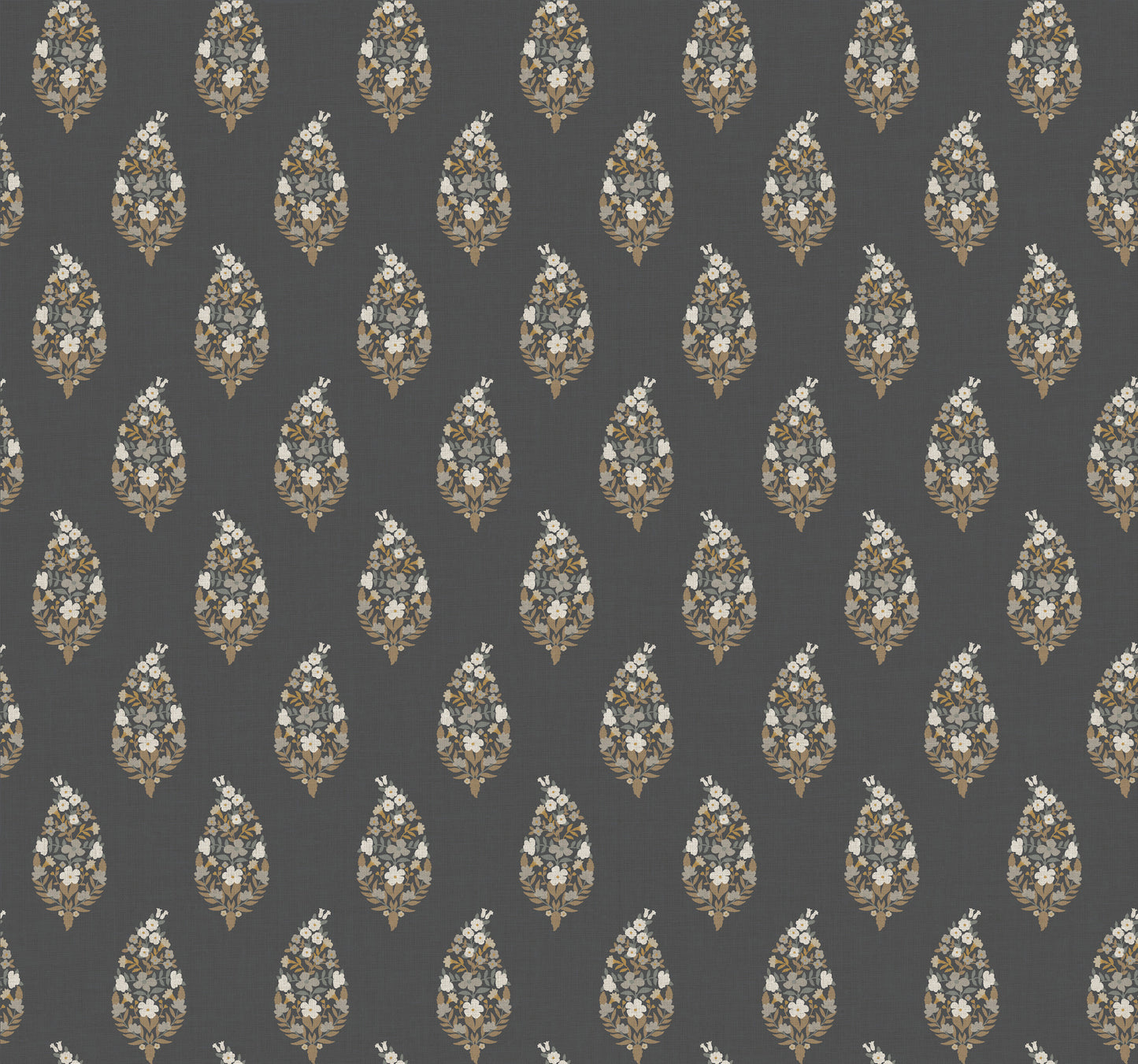 York Wallcoverings Rifle Paper Co. 3rd Edition Paisley Black Wallpaper Farmhouse Small Prints Blacks   - RF7472